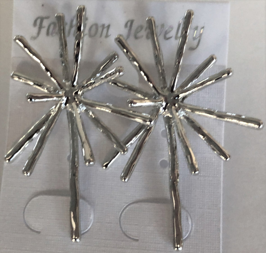 A111 Silver Starburst Earrings