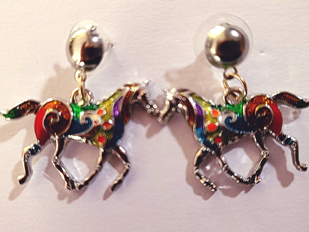 A710 Deco Horse Earrings