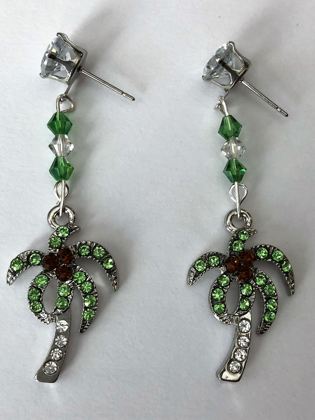 A900 Crystal Palm Tree Earrings