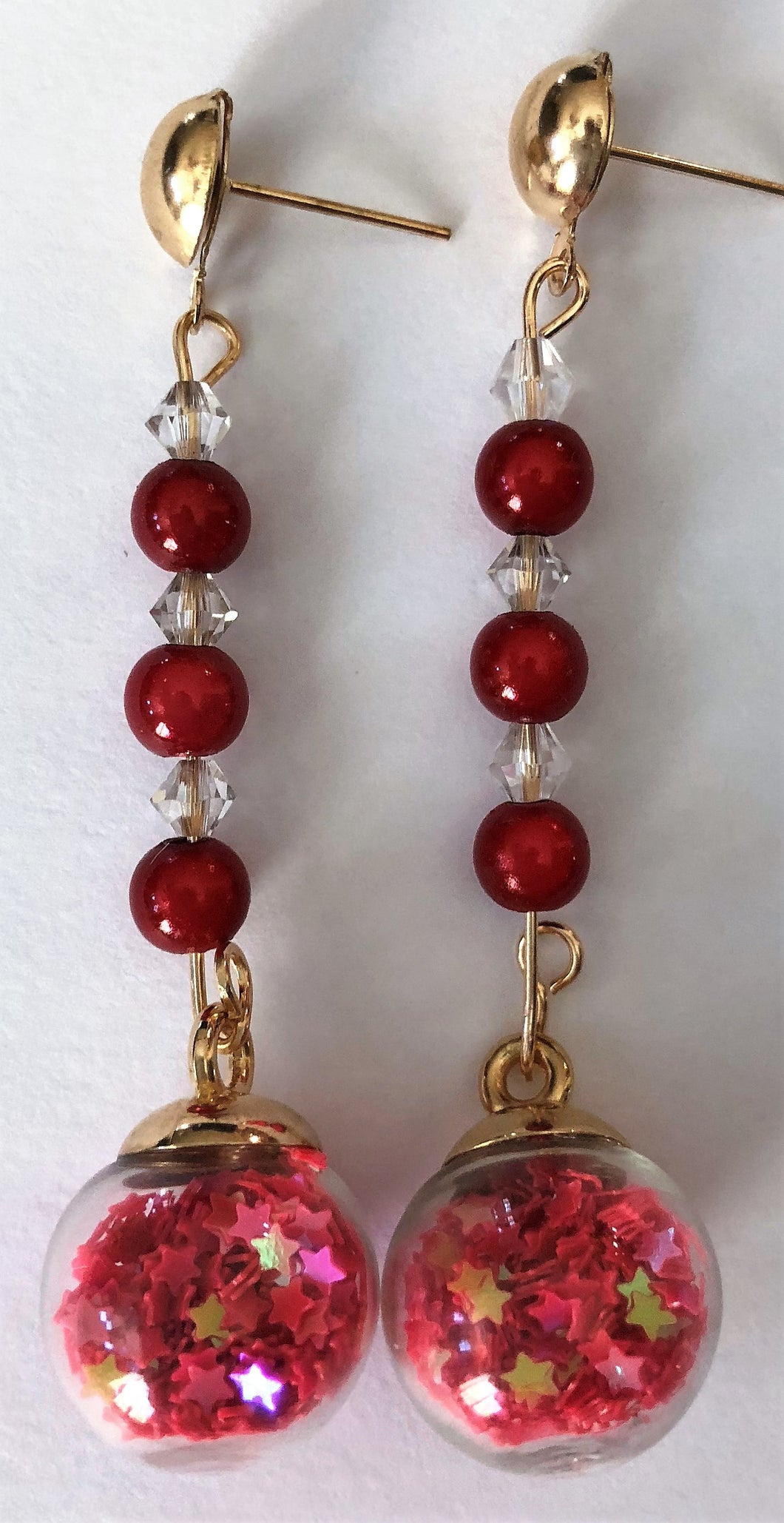 A1200 Holiday Glass Ornament Earrings