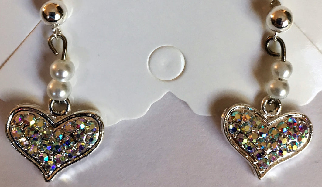 A500 Crystal Heart Earrings