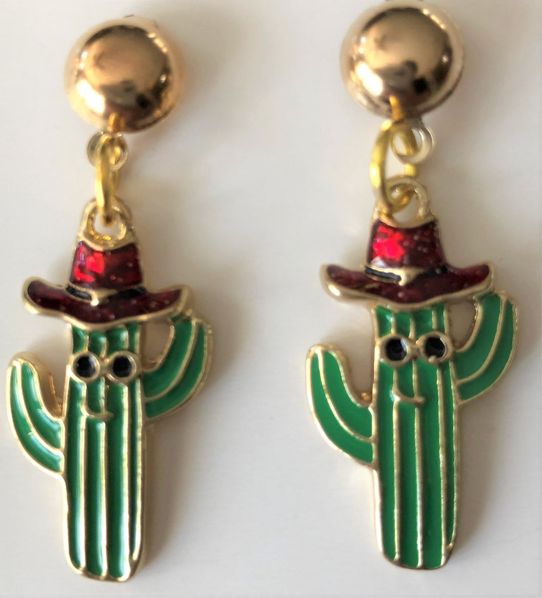 A120 Whimsical Cactus Earrings