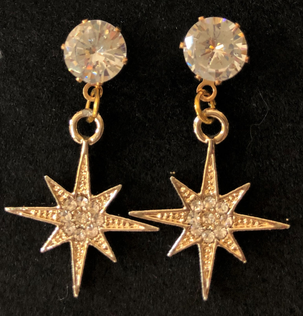 AA200 Unique Crystal Star Earrings