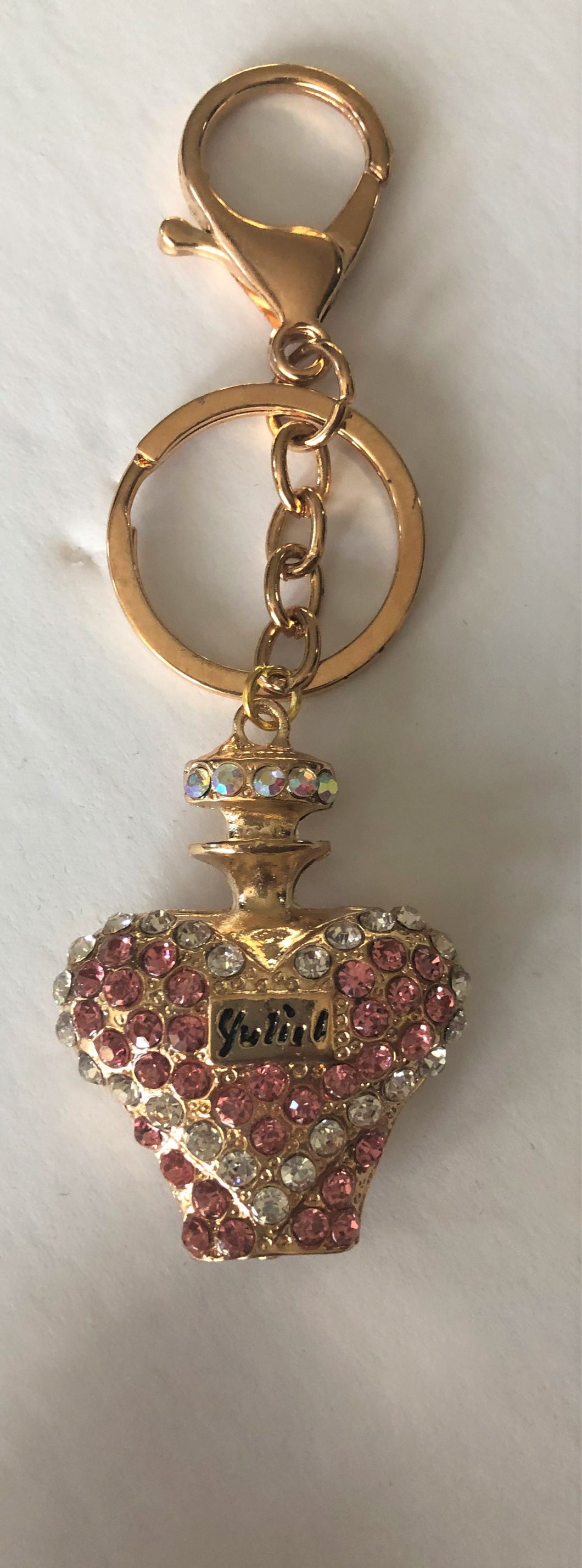 AAPB210 Heart Shaped Crystal Perfume Bottle Purse Bling