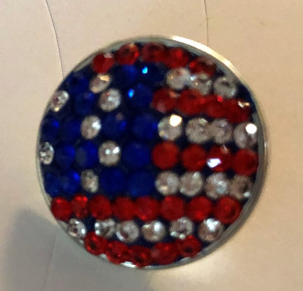 B502 American Flag Snap on Button