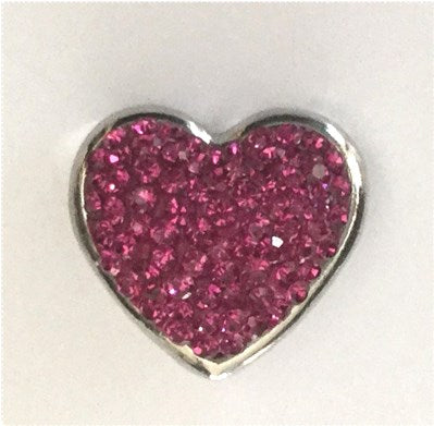 B1100C Berry Crystal Heart Button