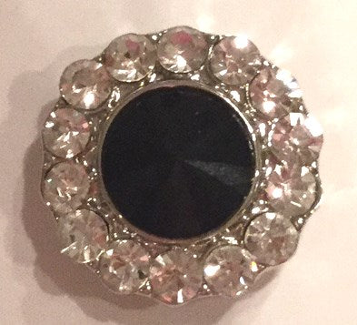 B1800 Black Dot Crystal Button