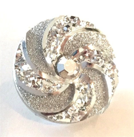 B200 Silver Swirl Button