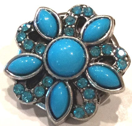 B2300 Turquoise Flower Button