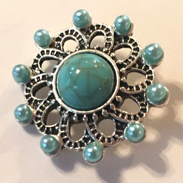 B2310 Turquoise Wheel Shaped Flower