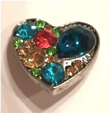 B2800 Multi colored Heart Button