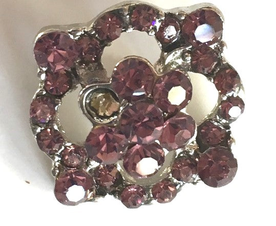 B3503 Berry 4 Corner Crystal Button