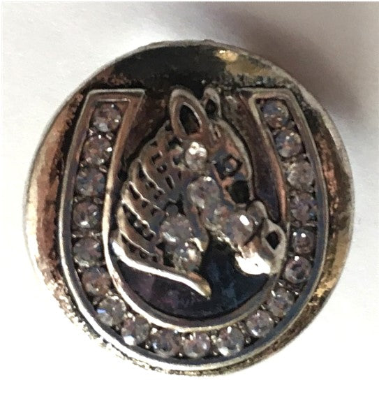 B4005 Crystal Horse Shoe Button