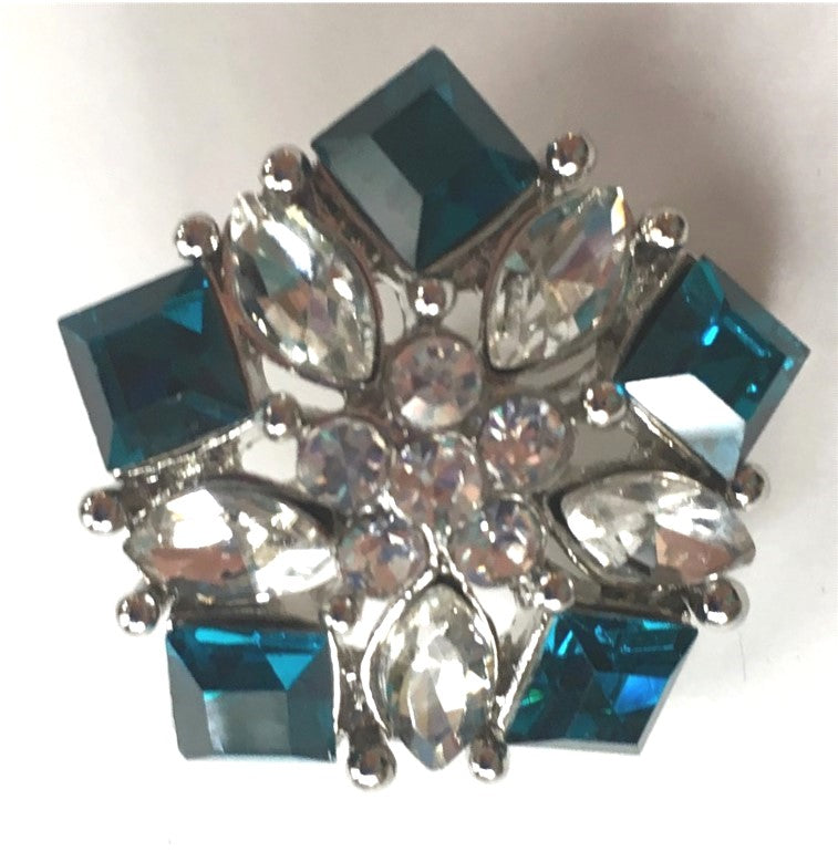 B5800 Large Emerald Diamond Shapes Crystal Button