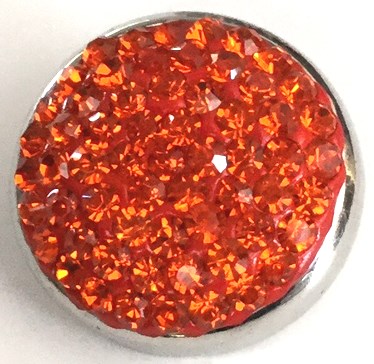 B600 Round Orange Crystal Button