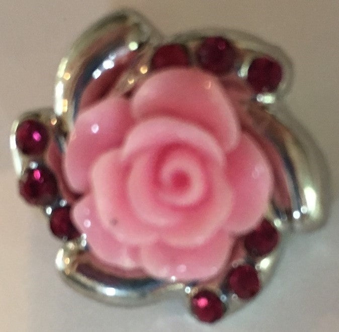 B6600 Pink Rose Button