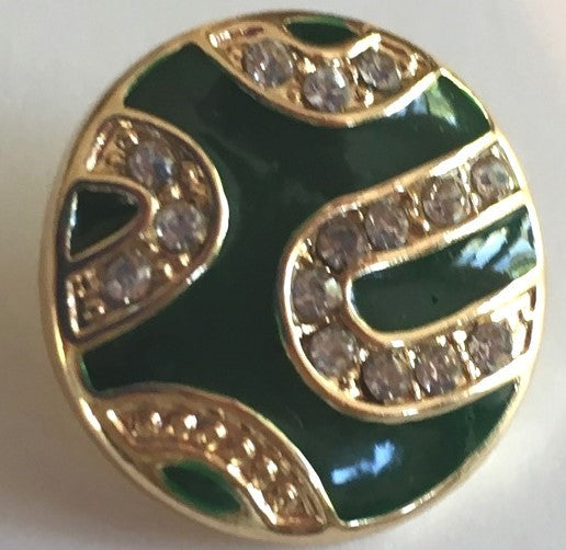 B6800 Green & Gold Button