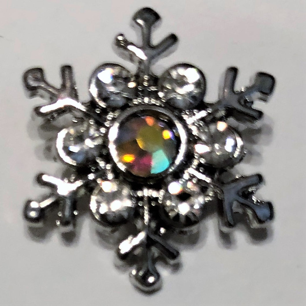 B3220 Large Snowflake Crystal Button