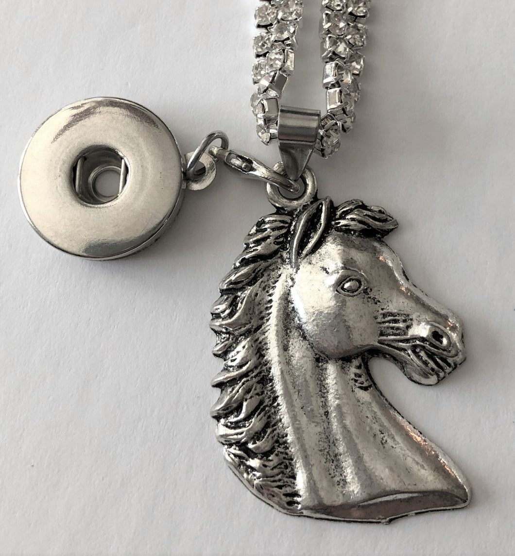 BB170 Crystal Bling Boot Bracelet horse head with bling button
