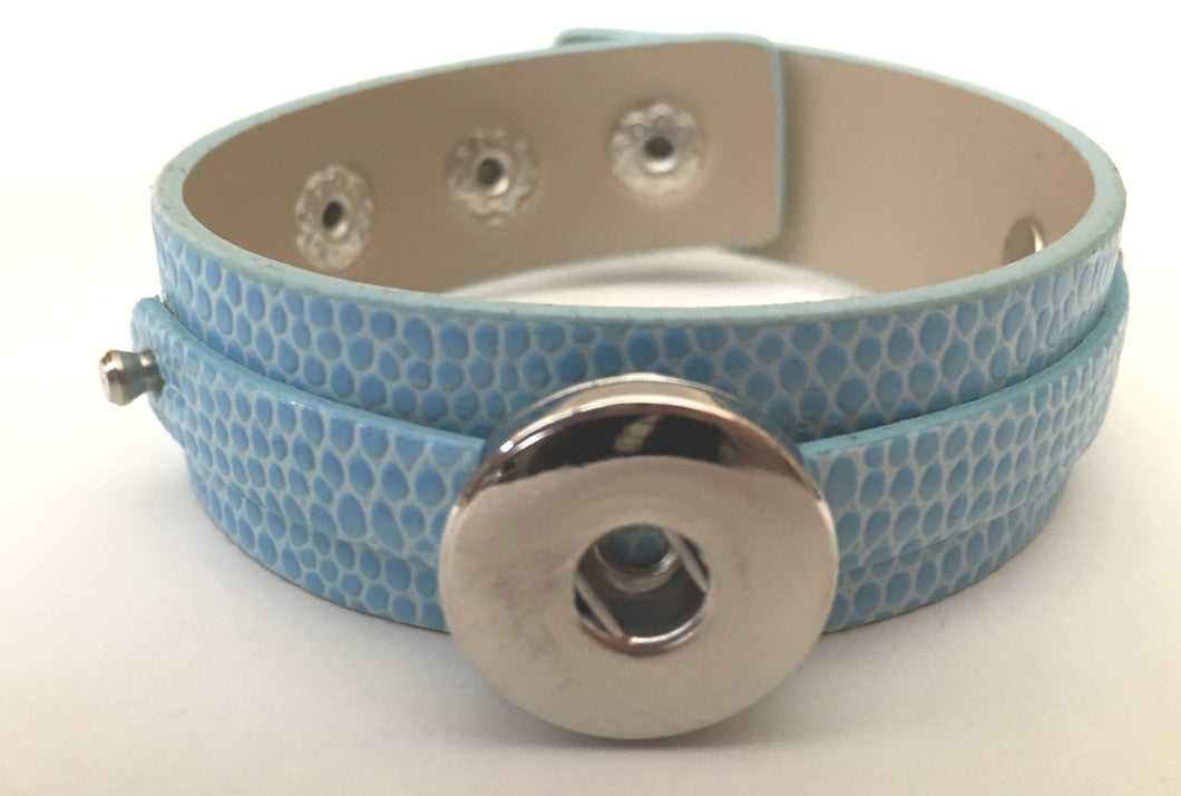 BR1900 Lt Blue Adjustable Leather Bracelet