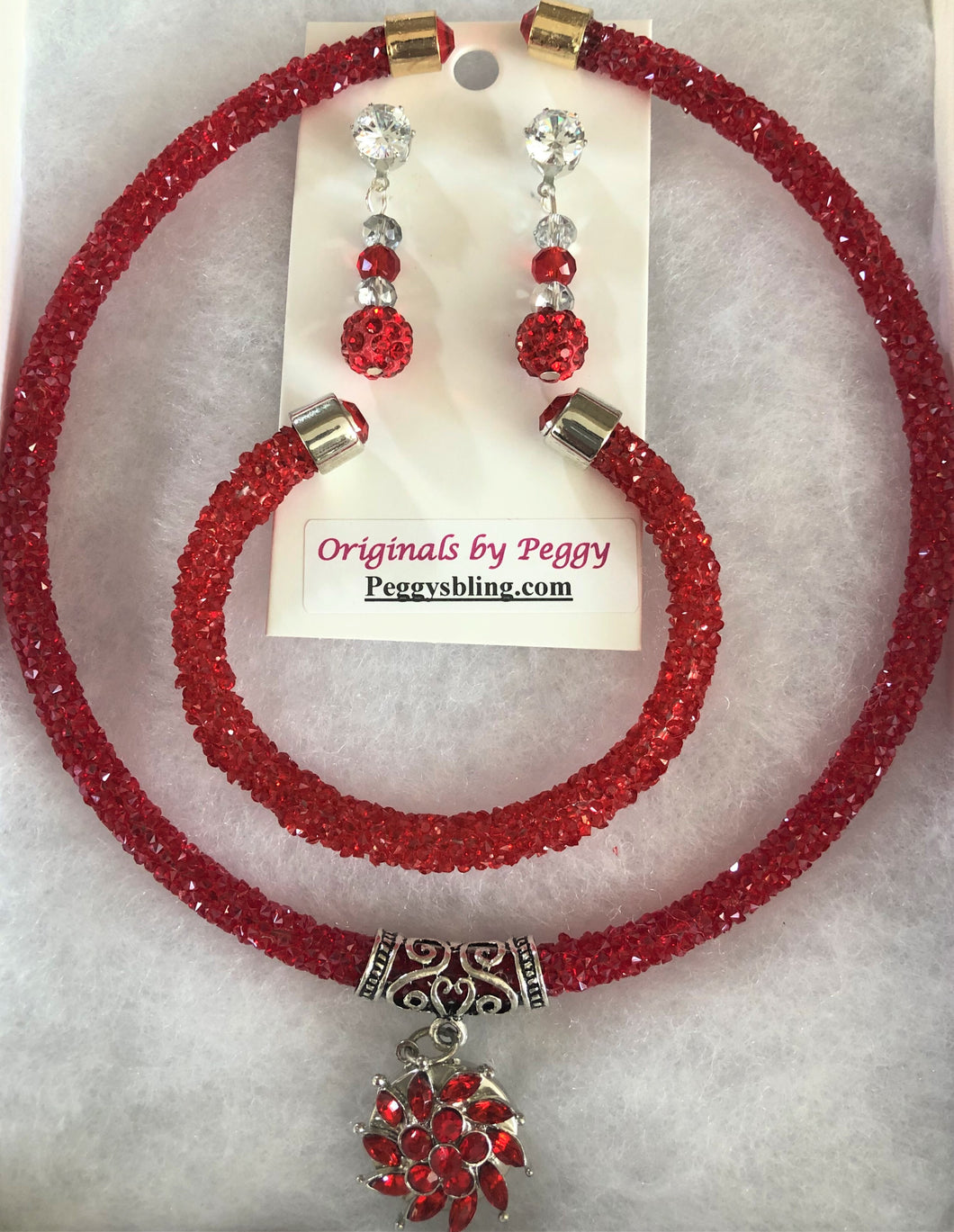 JS203 Gorgeous Holiday Red Choker Set