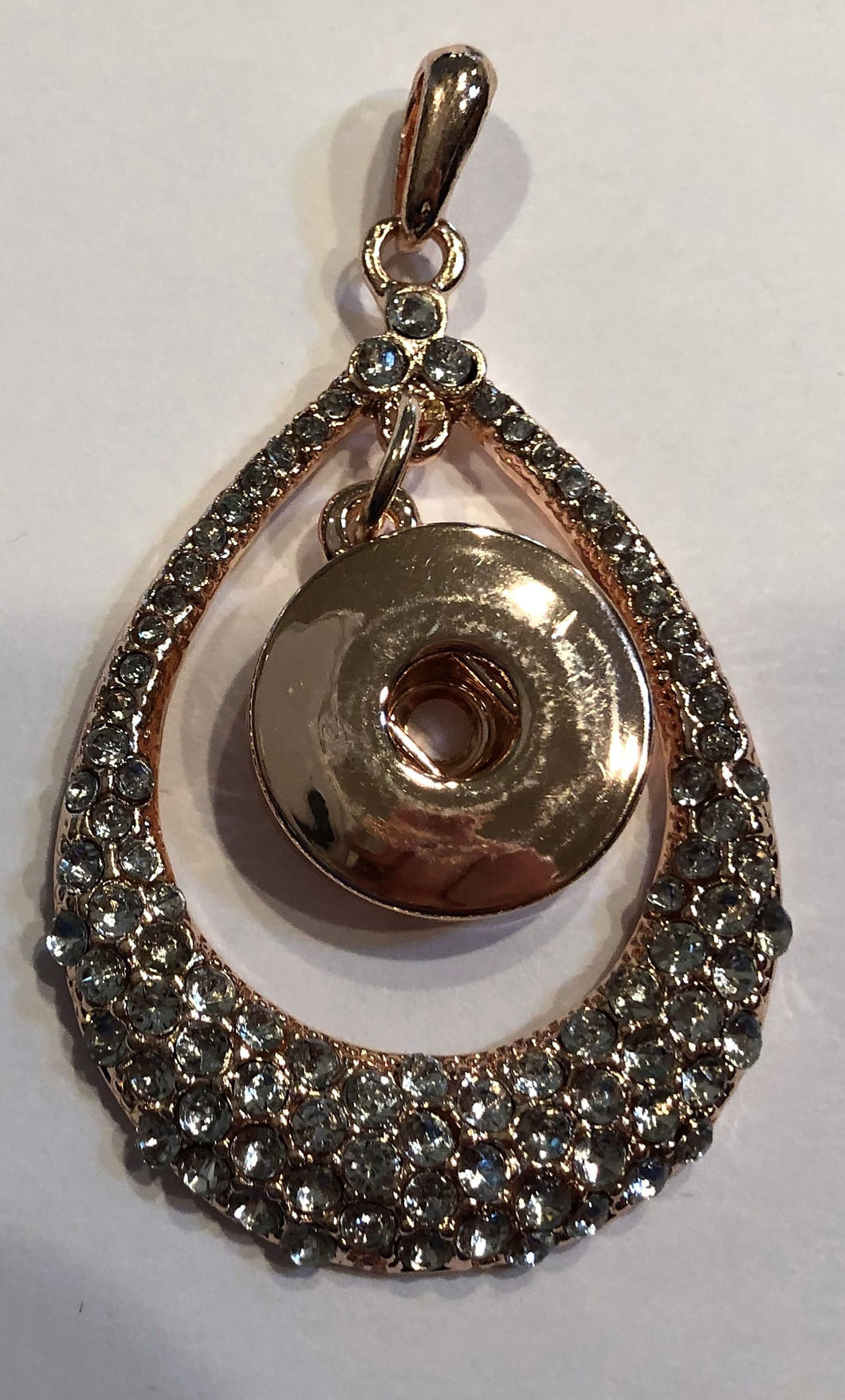 P1200 Rose Gold Teardrop Shaped Crystal Pendant