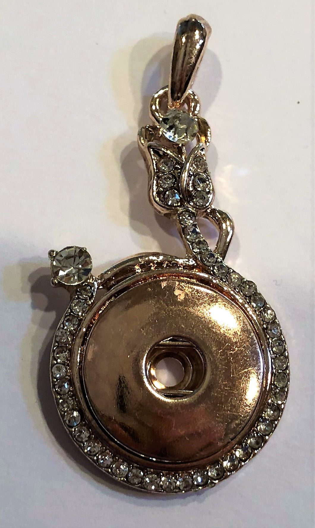 P1400 Rose Gold Drop  Round Crystal Pendant