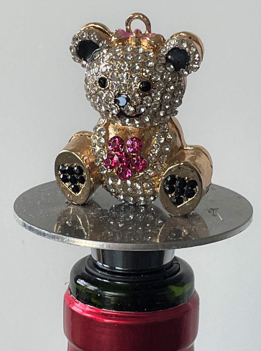 Wine Bottle Stopper Crystal Teddy Bear