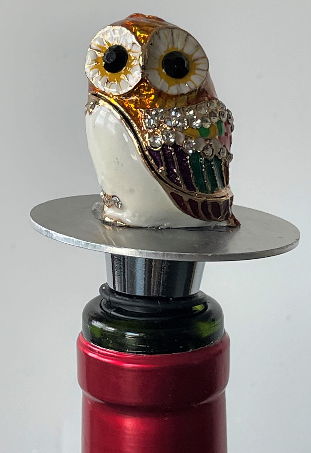Wine Bottle Stopper Crystal Owl