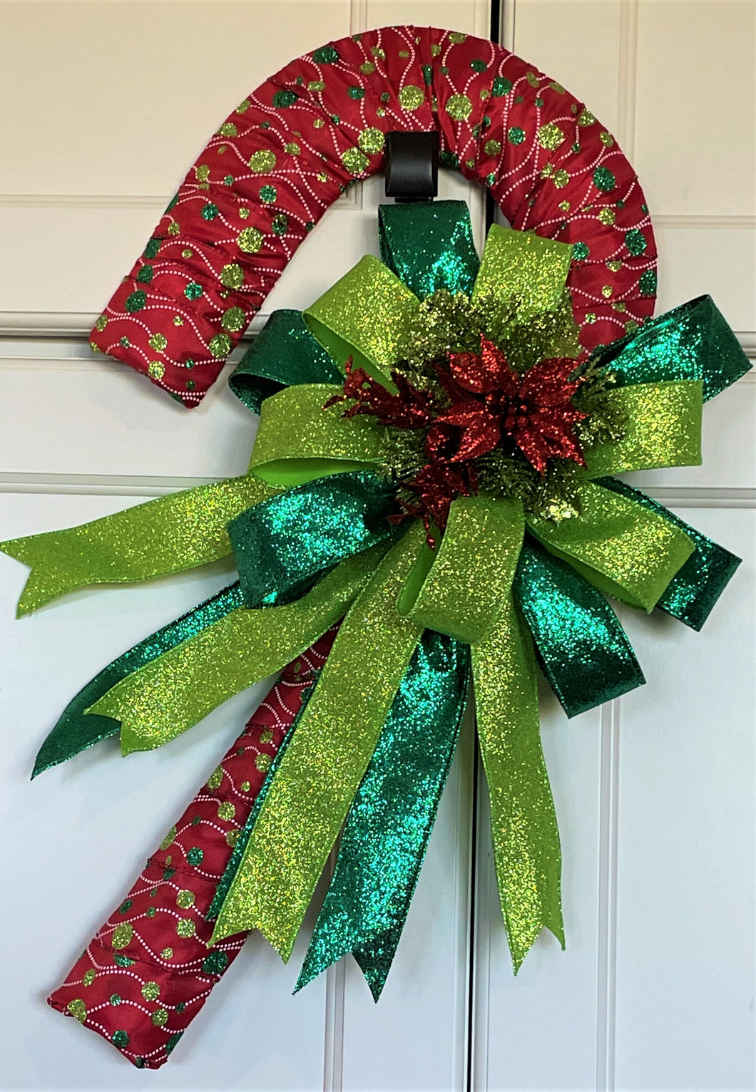 Wreath Candy Cane Red and Lime Green