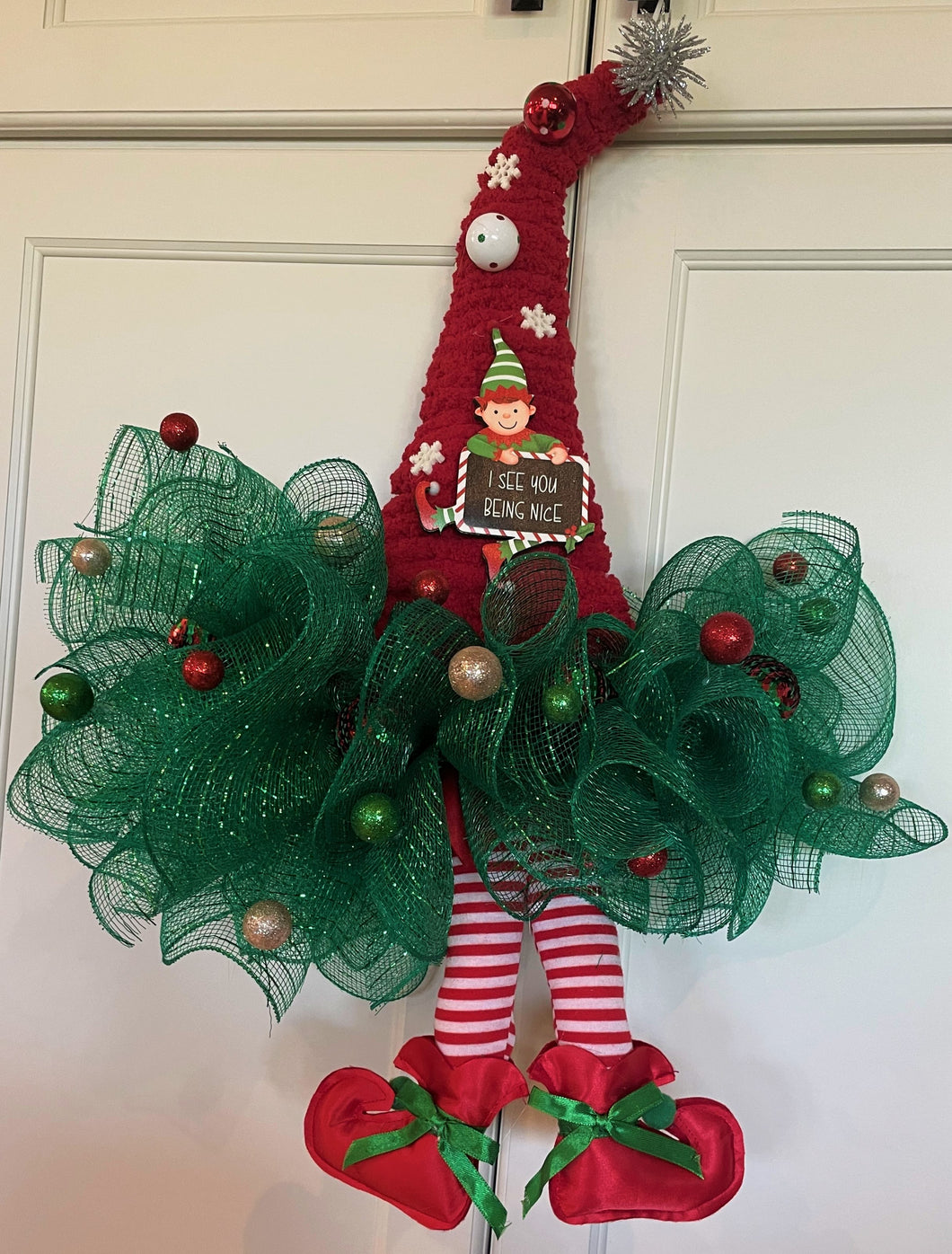 Wreath Red  and Green Elf