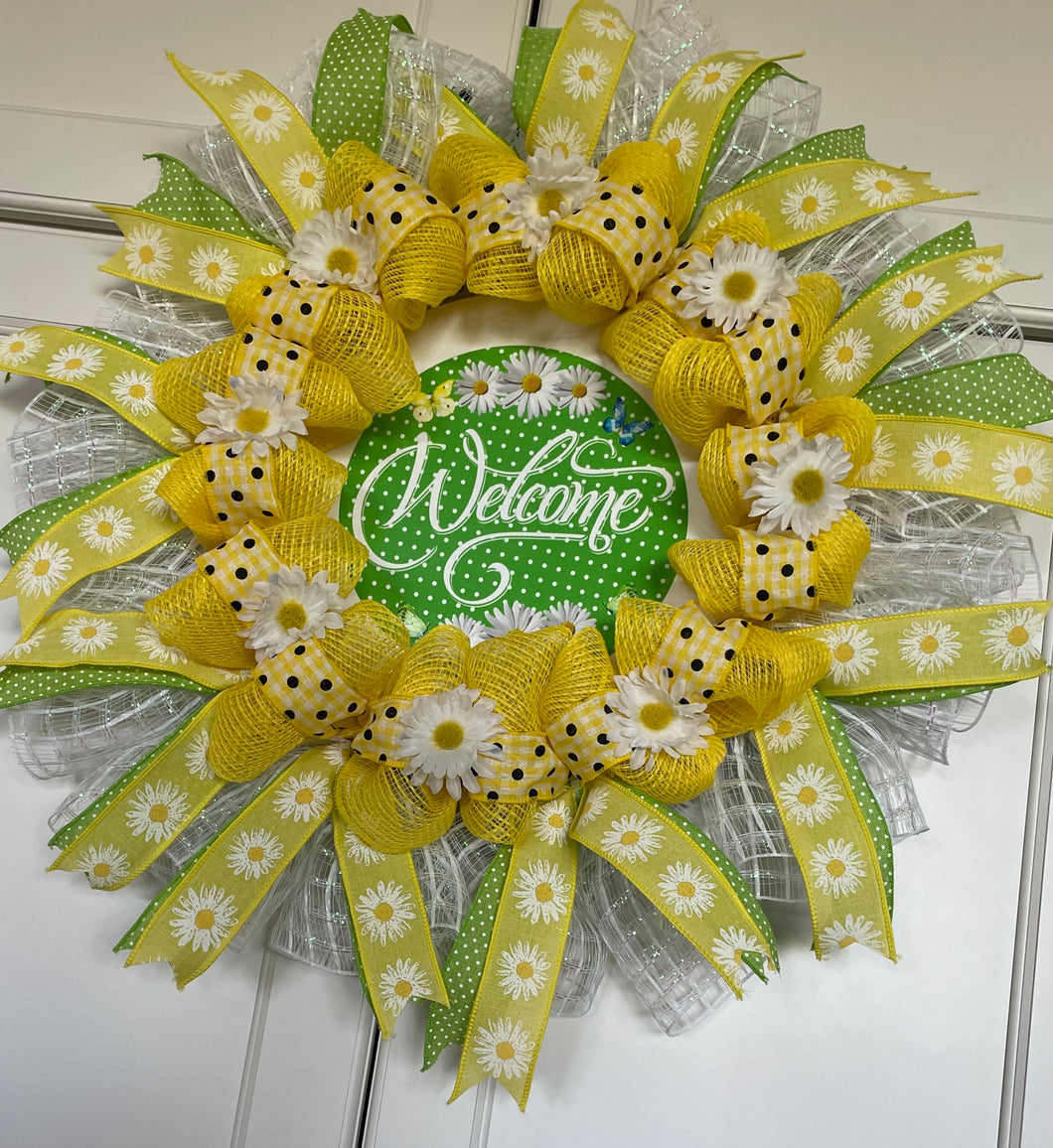 Wreath Daisy Welcome 1