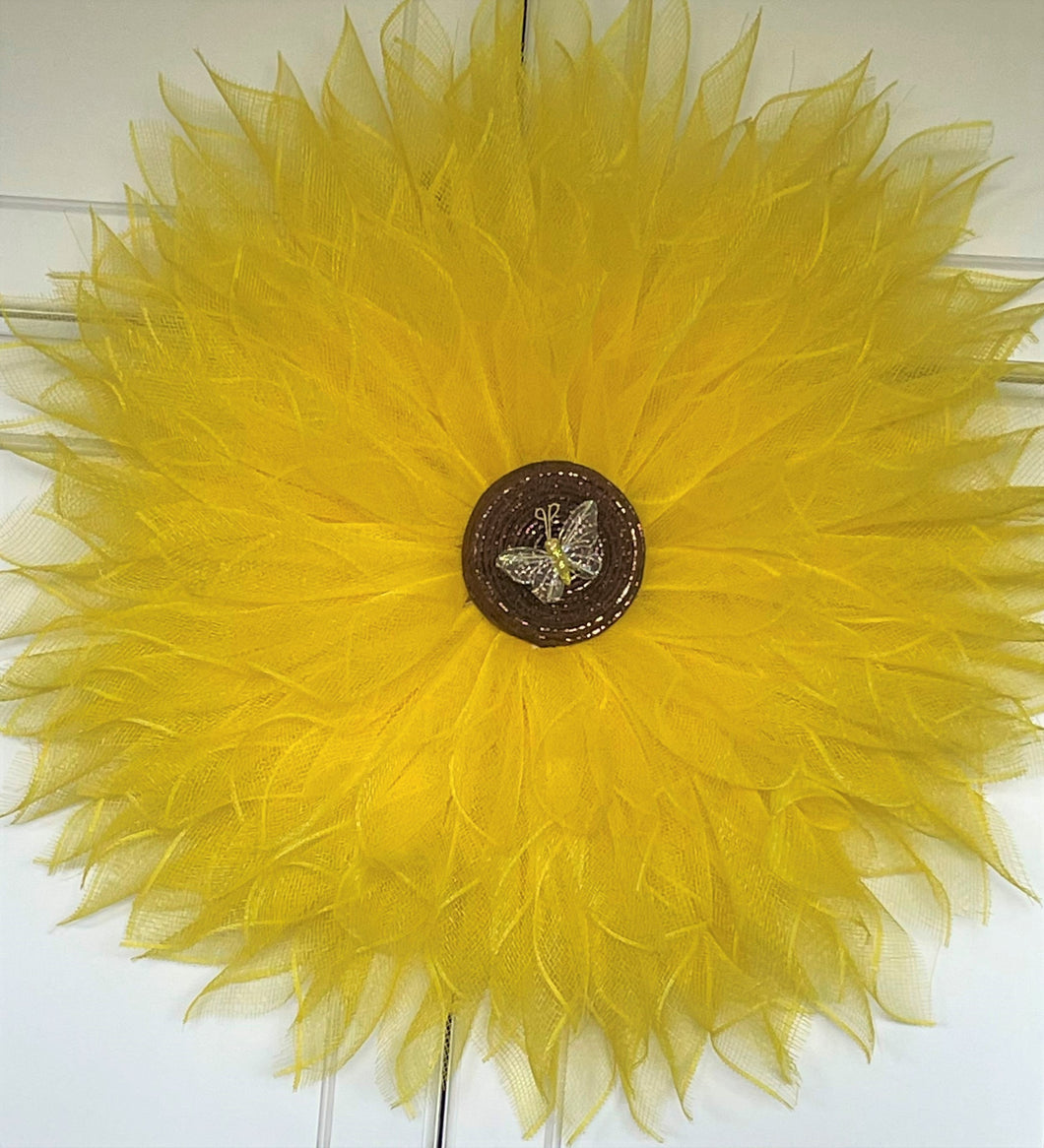 Wreath Mesh Large Sunflower