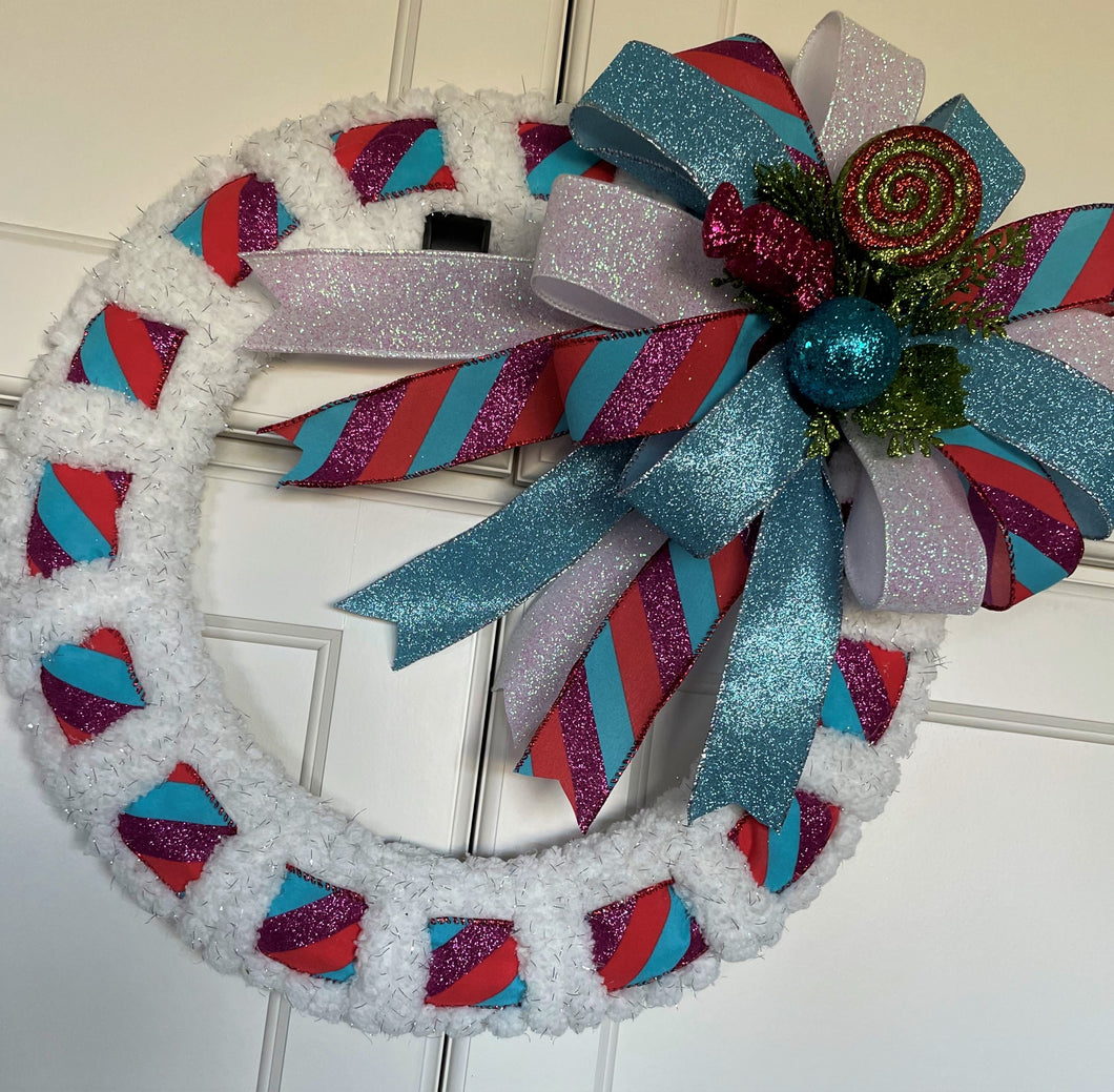 Wreath Holiday wreath White with multi colors